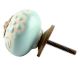 Sage Green Etched Ceramic Floral Drawer Knob Online